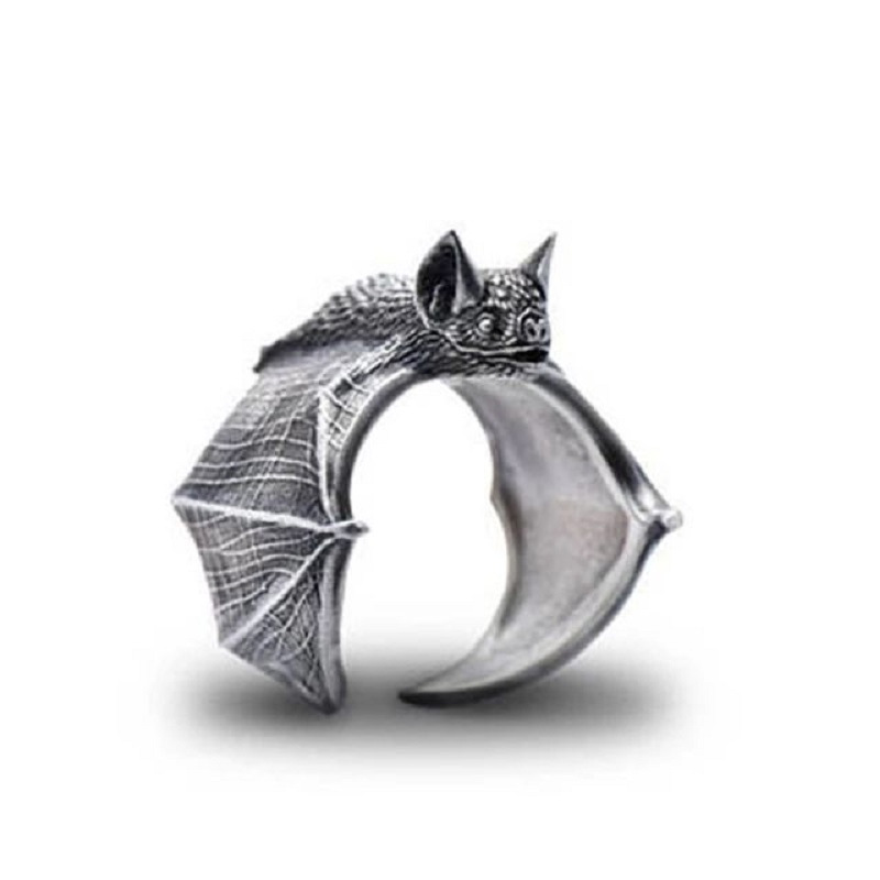   Men's Trendy Hip-Hop Retro Metal Cold Style Bat Ring