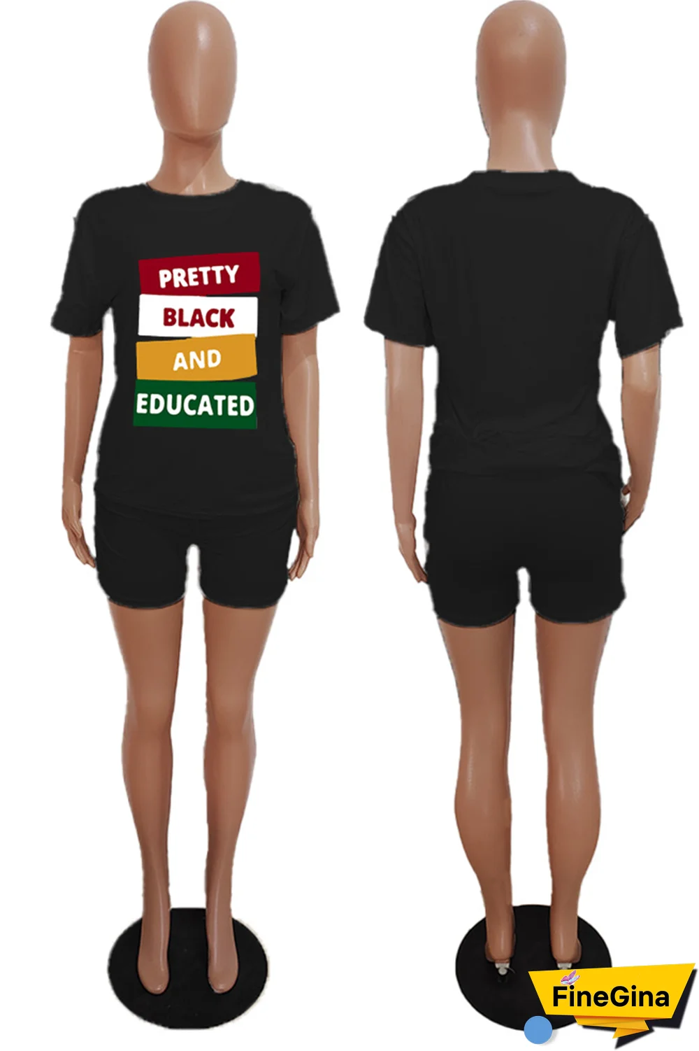 White Street Print Patchwork O Neck Short Sleeve Two Pieces