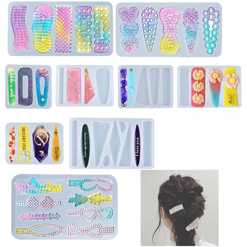 9 PCS Hair Clip Silicone Resin Molds Set