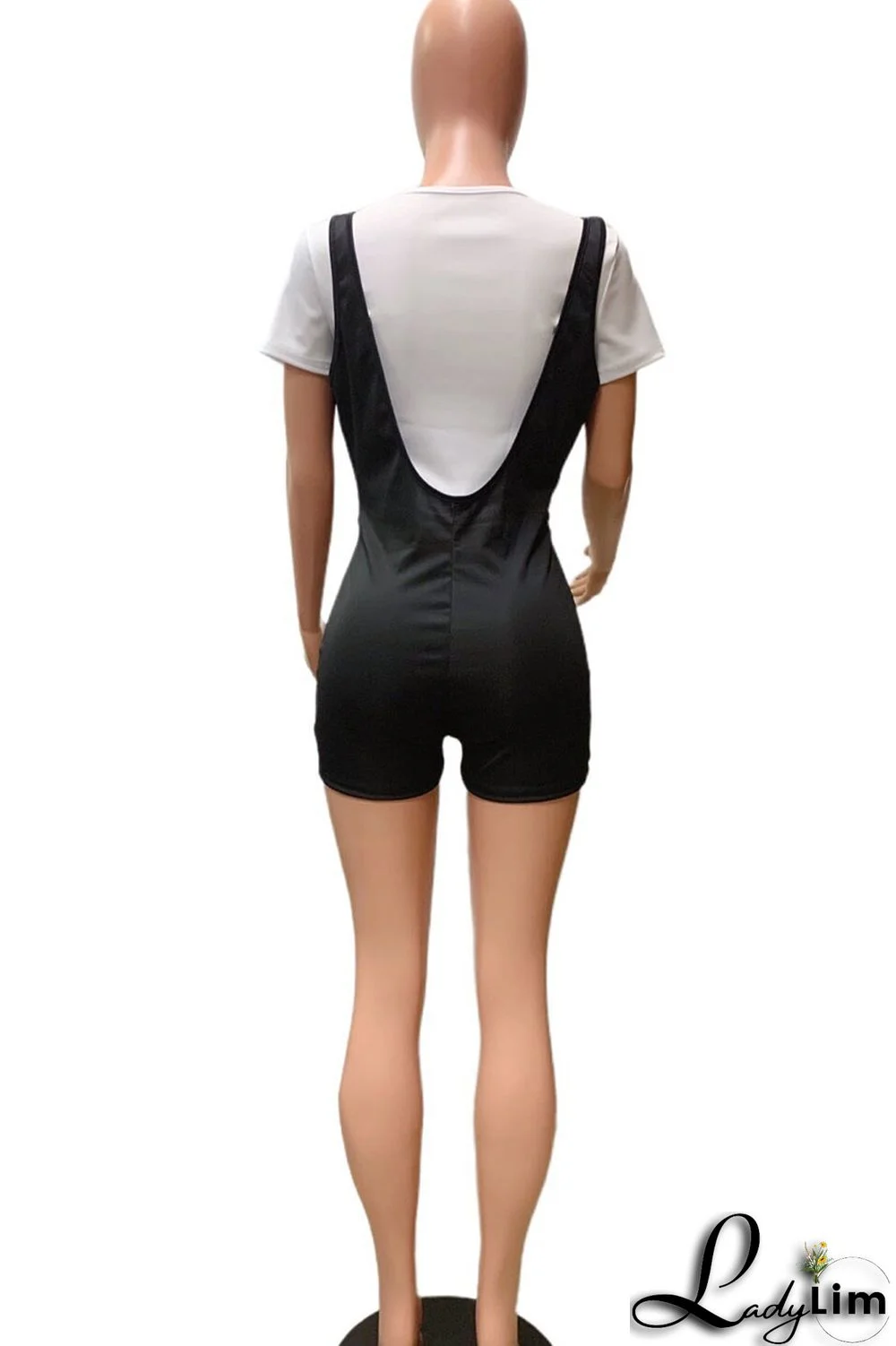 Black Casual Solid Patchwork O Neck Short Sleeve Two Pieces