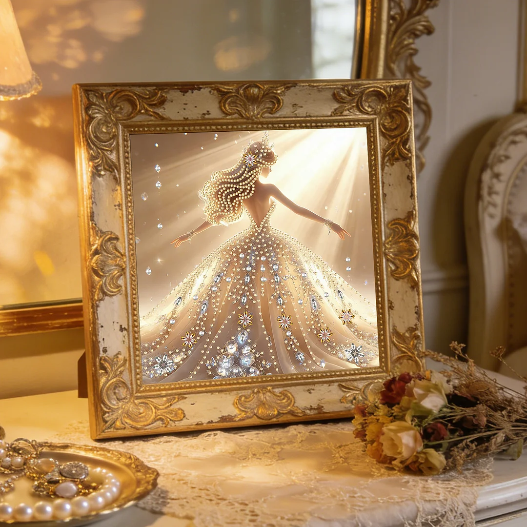 Diamond Painting - Partial Special Shaped Drill - Golden Fairy Gown(Canvas|30x30cm)