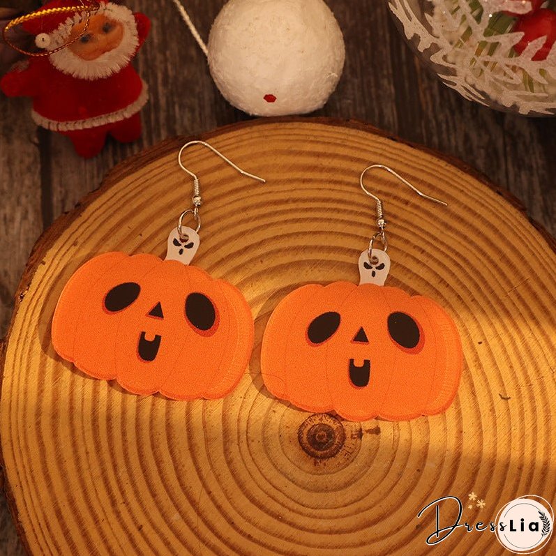 Acrylic Alloy Pumpkin Shape Earrings