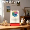 Rainbow Sunflower Diamond Art Monthly Flip Tabletop Calendar January 2027 - December 2027 Small Desktop Calendar Planner for Living Room Bedroom Office Desk Gift Giving