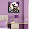 Diamond Painting -DIY Round Dril Purple Grapes Civet Cat(40x40cm)