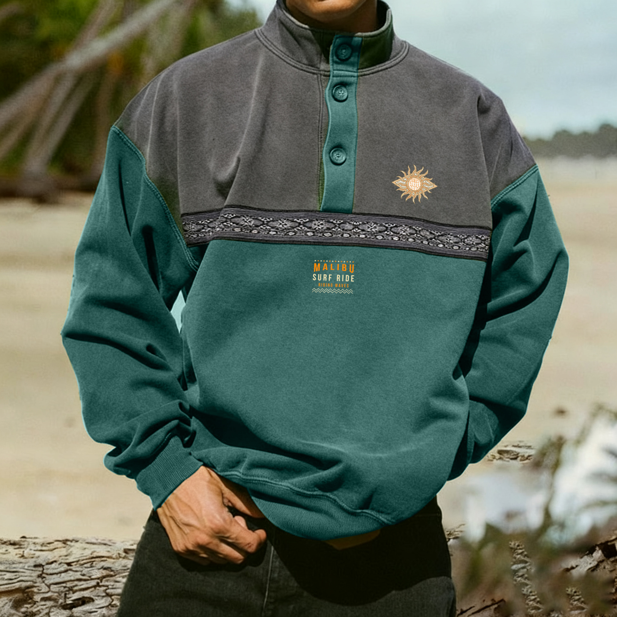 Tie-Dye Mountain Sunset Sweatshirt - Perfect for Outdoor Adventures