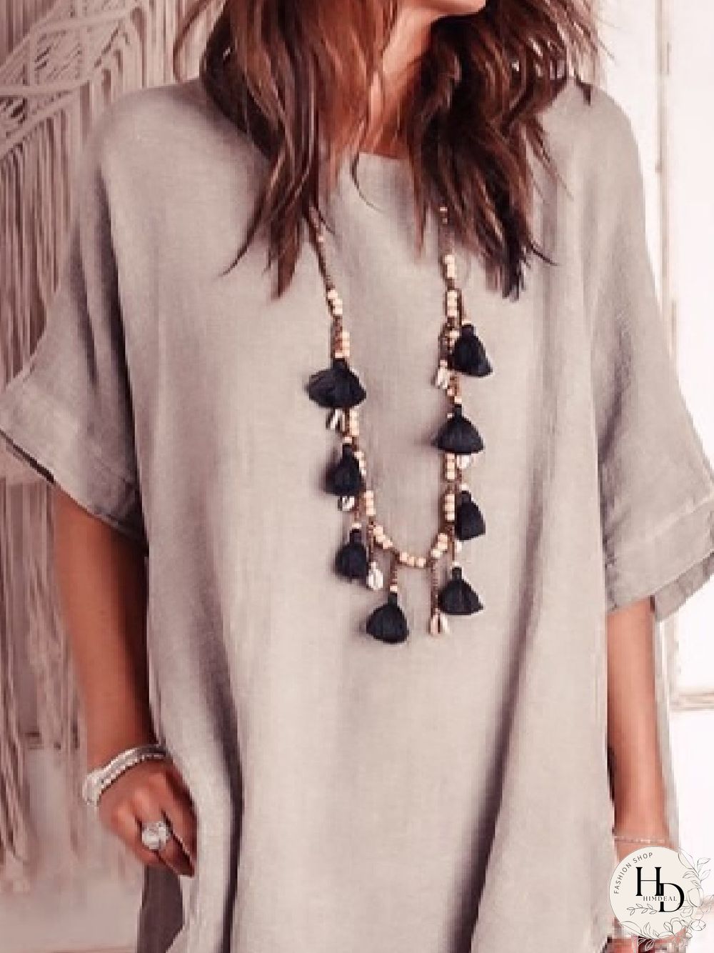 Casual Crew Neck Half Sleeve Solid Tops