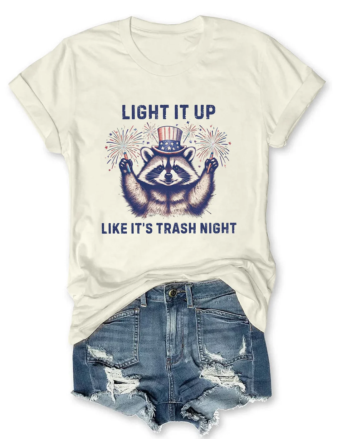 Funny Raccoon 4th of July T-shirt