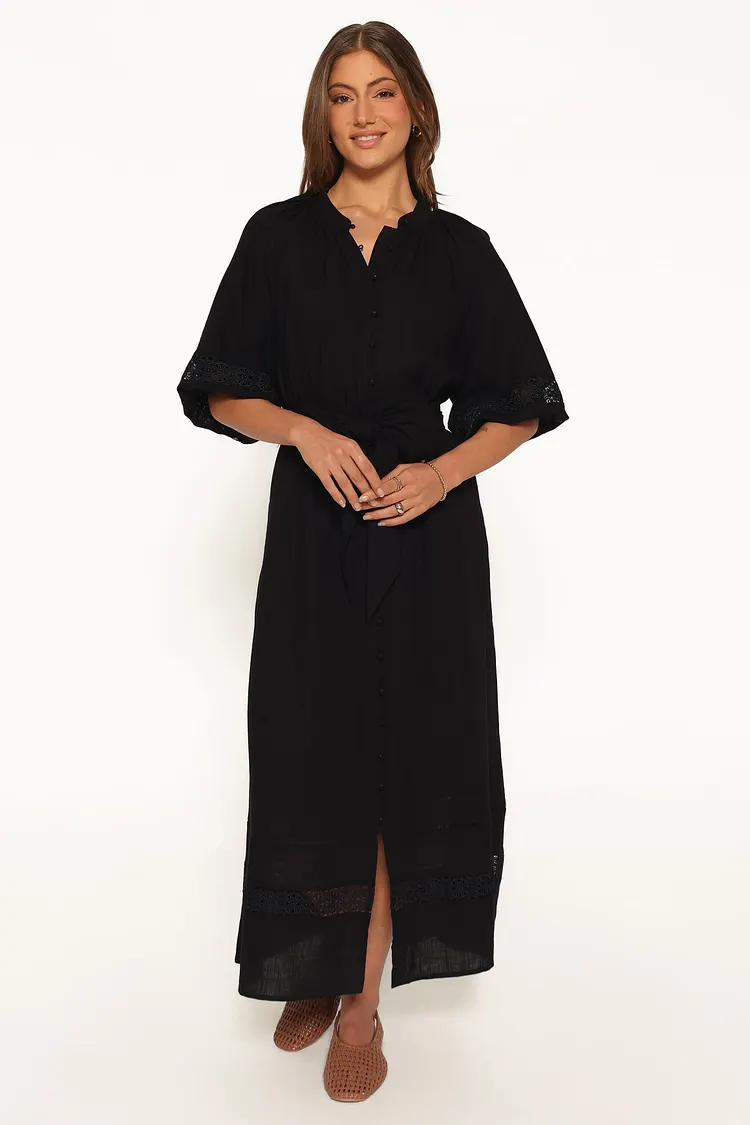 Decosta Long Sleeve Maxi Dress - Black