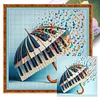 (US Local)Piano -11CT Stamped Cross Stitch Kit(45x45cm)