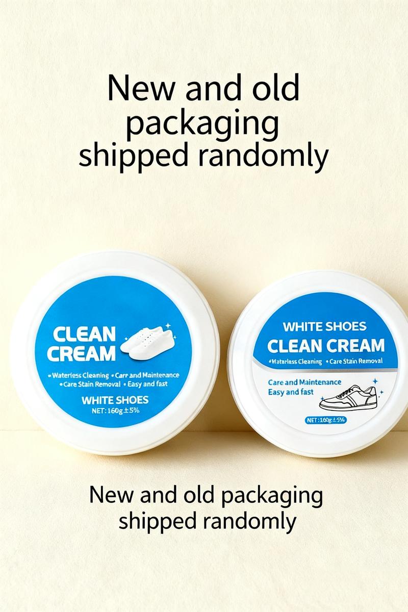 TikTokShopBlackFriday White Shoe Cleaner Cream (Multipurpose) – No-Wash Solid Cleaner with Sponge, Stain-Removing, Fits Leather, Silicone & Car Interiors