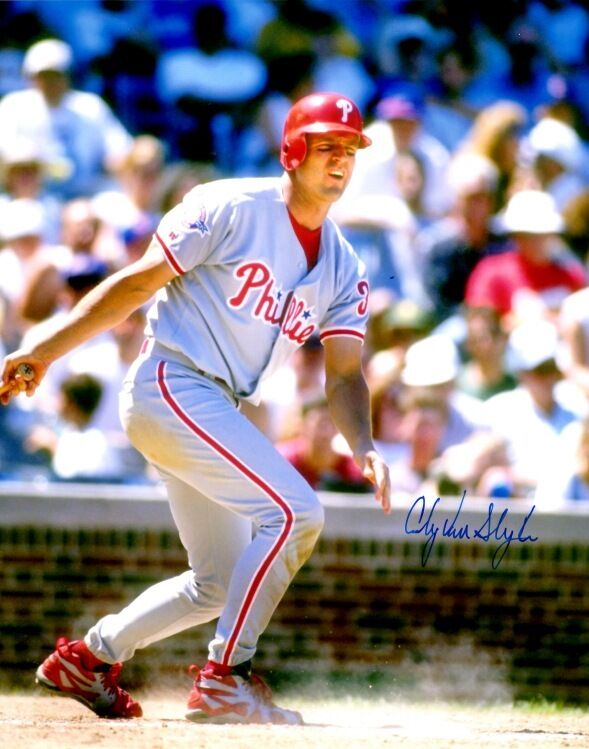 Signed 8x10 ANDY VAN SLYKE PHILADELPHIA PHILLIES Photo Poster painting- COA