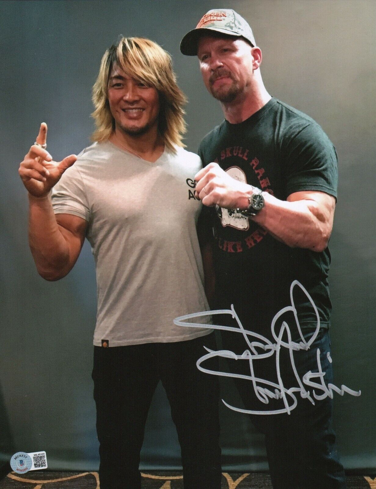 Stone Cold Steve Austin Signed 11x14 Photo Poster painting BAS COA WWE Picture Hiroshi Tanahashi