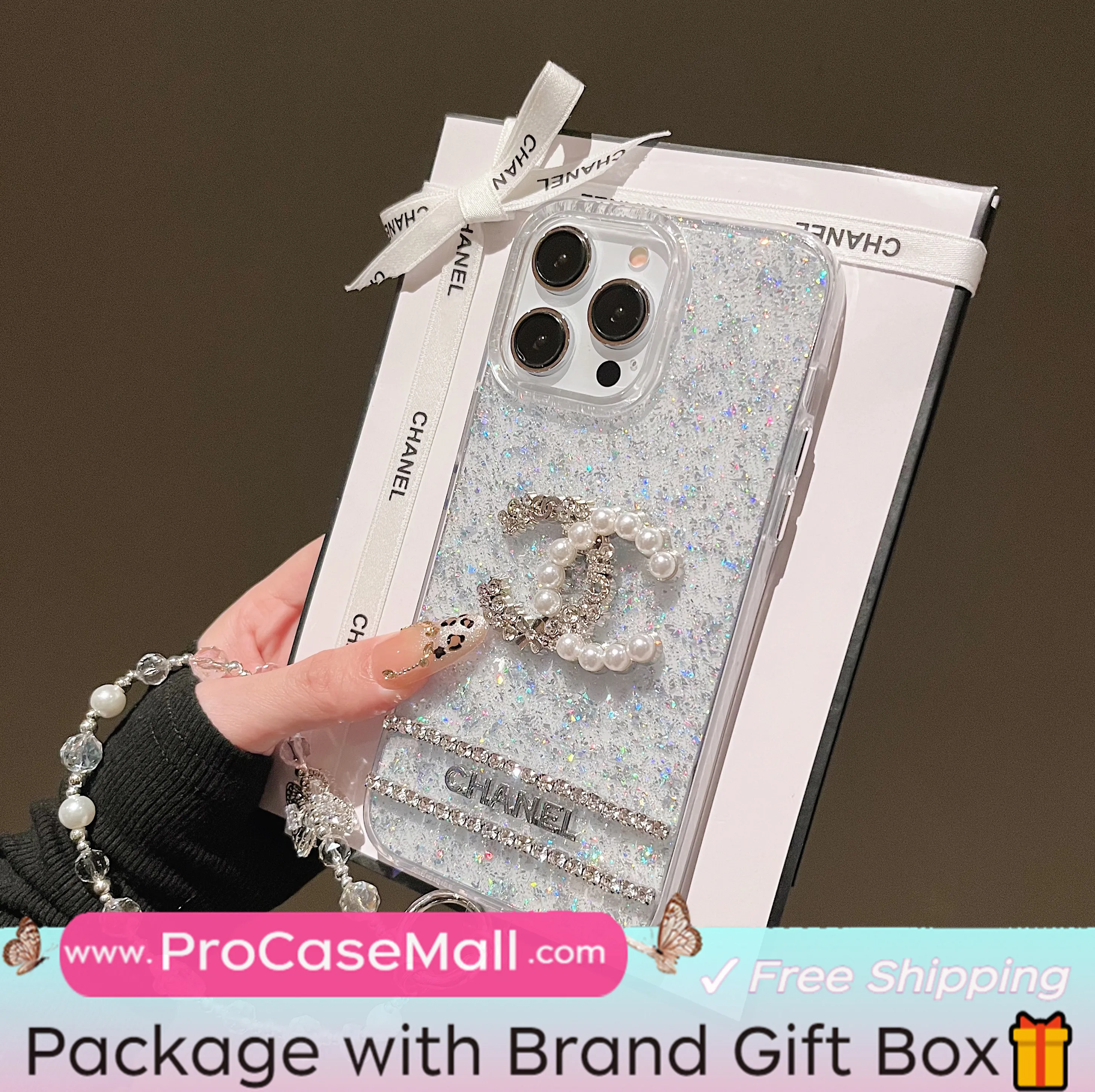 CHANEL PEARL LOGO HANDMADE BRACELET APPLE IPHONE CASES