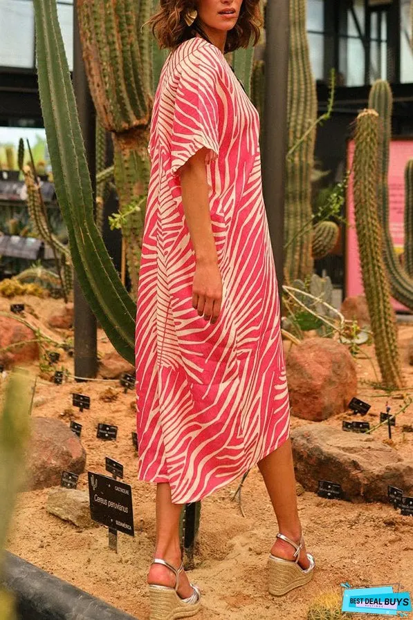 V-neck jungle robe