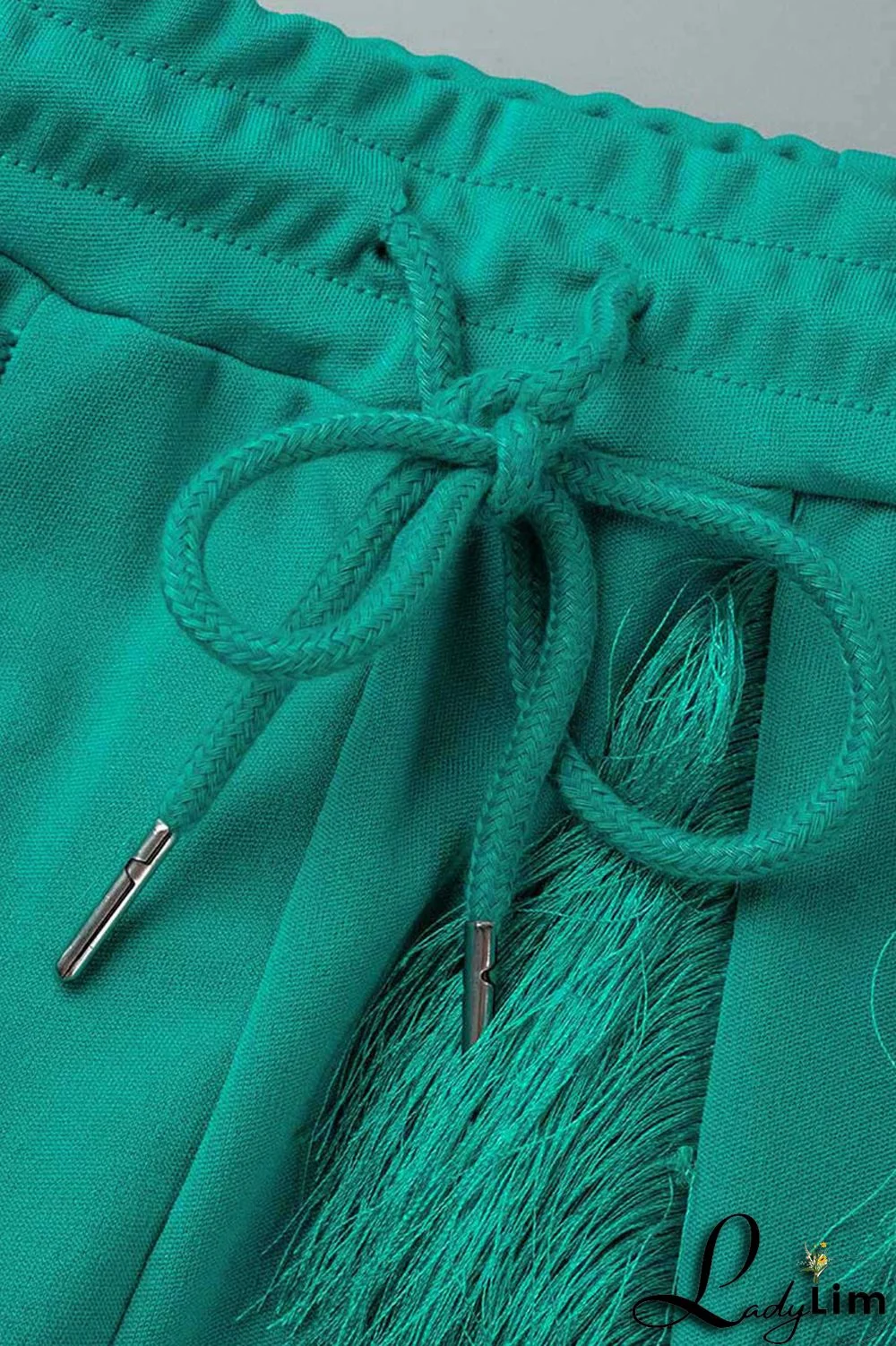 Orange Fashion Casual Solid Tassel Patchwork O Neck Long Sleeve Two Pieces