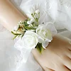10PCS Red Pink Wedding Catering Bridal Groom Guests Corsage Boutonniere Wrist Artificial Flower Bouquets