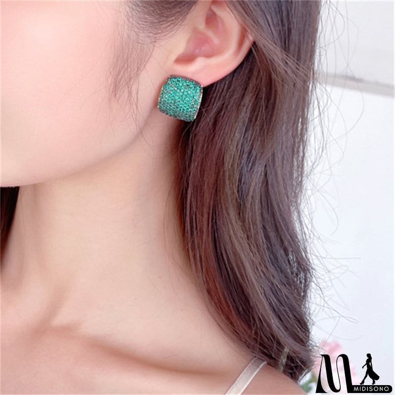 MidiSono - Women's Colorful Graceful Retro Clasp Anti Lost Earrings