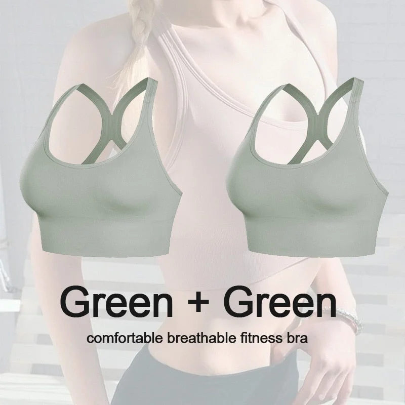 1/2PCS Women Bra Sexy Push Up Bras Fitness Seamless Bralette Female Brassiere Tank Tops Gather Shockproof Pad Underwear Lingerie