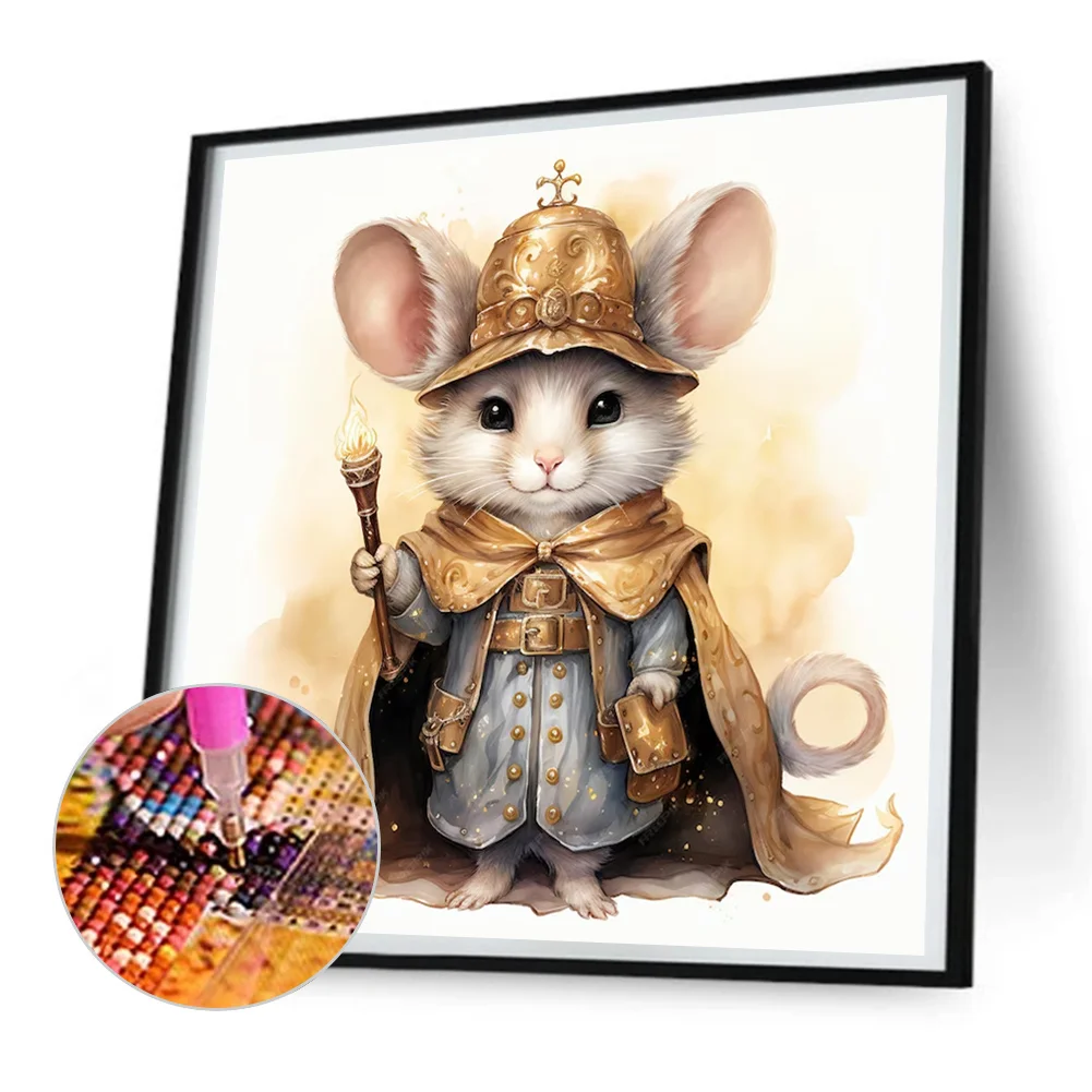 Full Round Diamond Painting 30*30cm - Christmas Winter Mouse