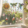 3PCS-2 5D DIY Diamond Painting Wind Chimes Suncatcher Kit Double Sided Diamond Art Kits Suncatcher with Crystal Pendant for Home Wall Window Decor Adults DIY Art Craft