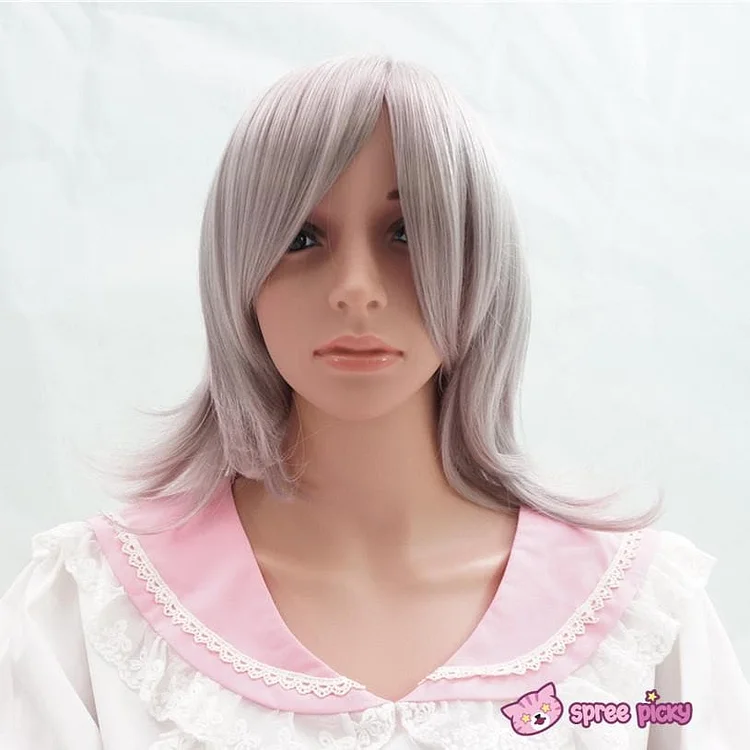 Cosplay Super Dangan Ronpa Chiaki Nanami Silver Grey Short Wig SP141556