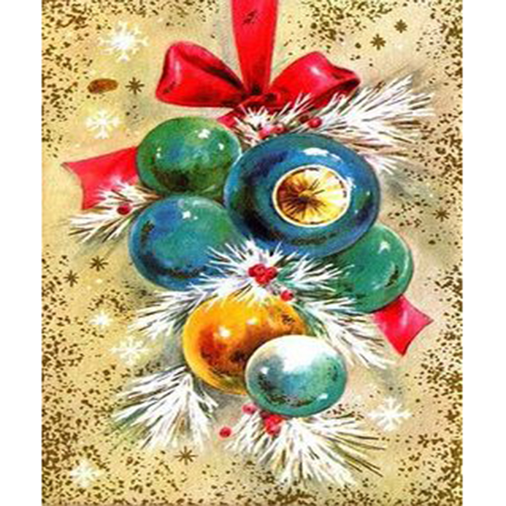 

35*45CM - Round Drill Diamond Painting - Christmas Ball, 501 Original