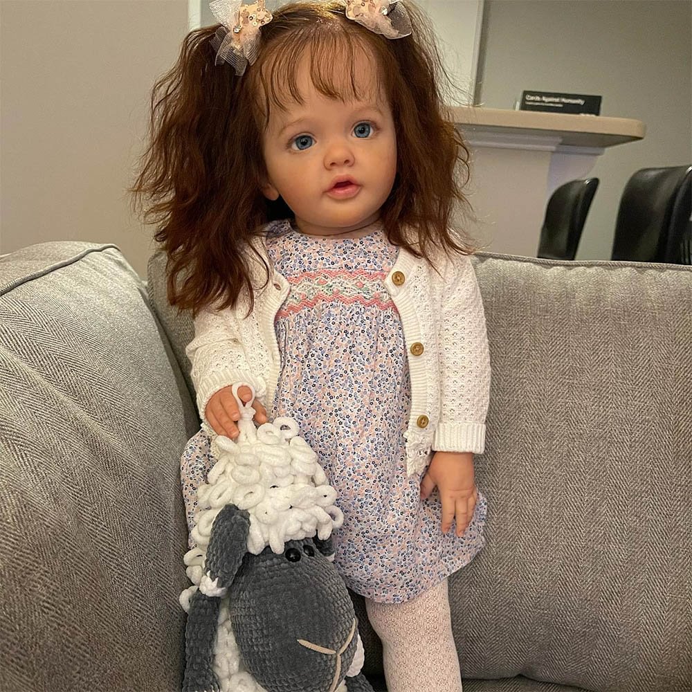 [Realistic Handmade Gifts] 22'' Touch Real Silicone Vinyl Body Reborn Toddler Baby Doll Girl Fay