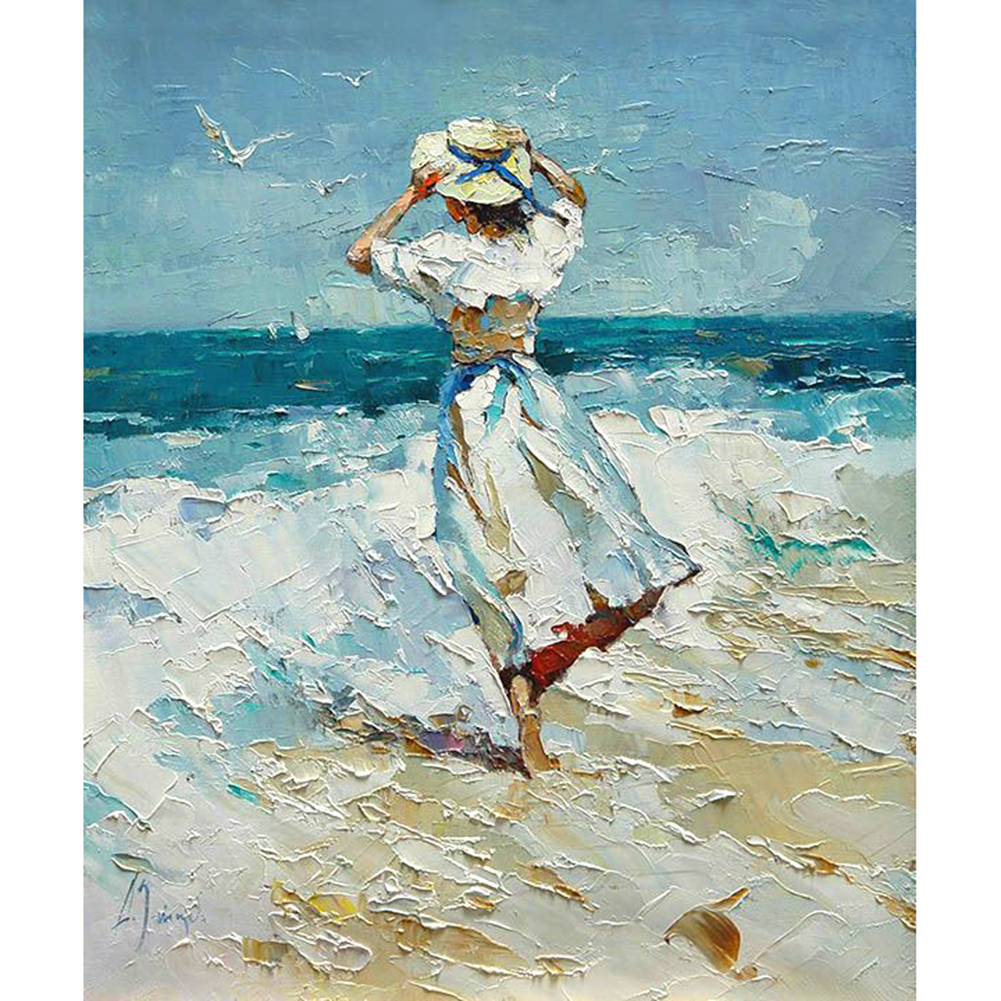 

30*40CM - Round Drill Diamond Painting - Girl, 501 Original