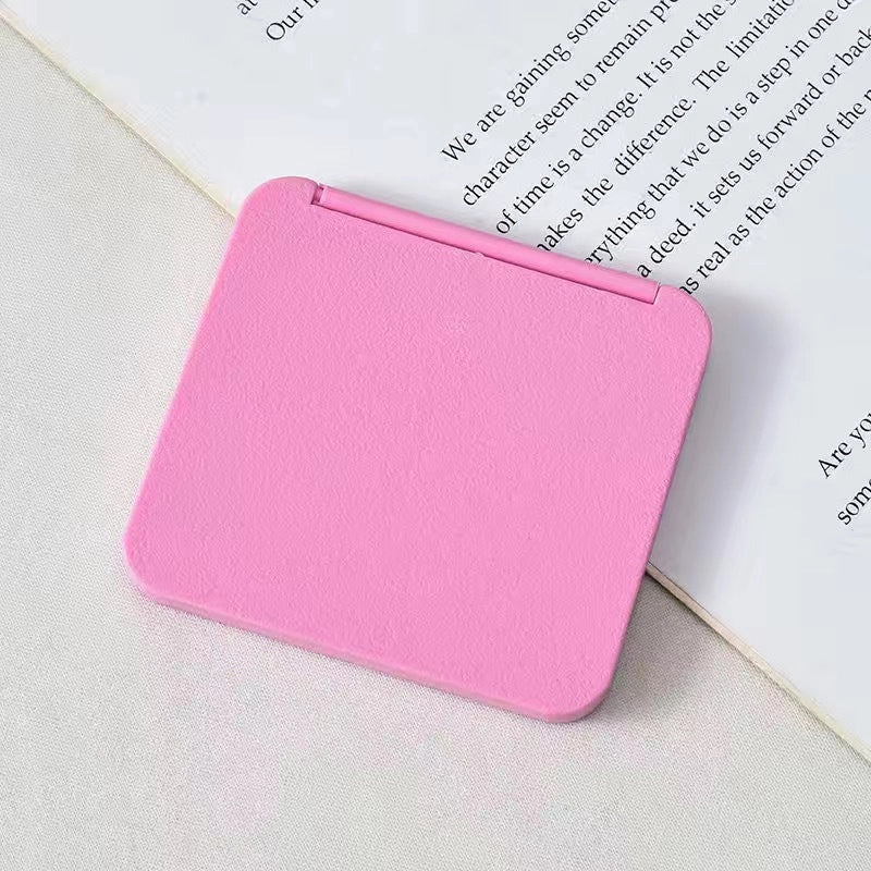 Small Mirror Carry-on Mini Makeup Mirror Double-sided Portable Student Dormitory Handheld Folding Mirror Household Female