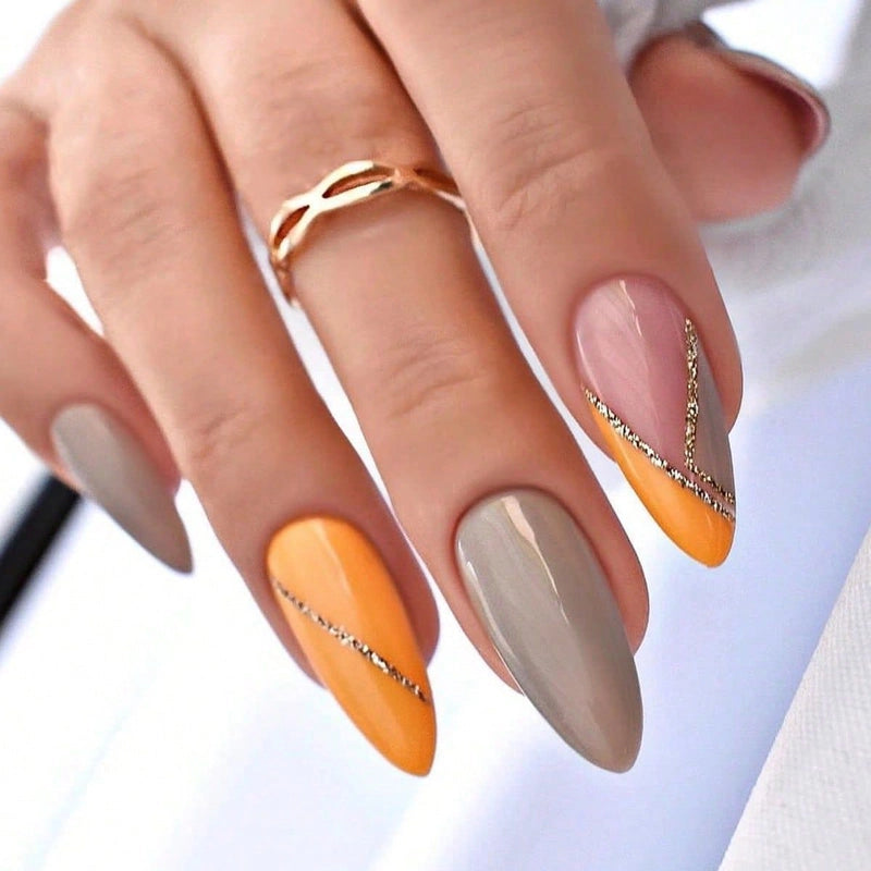 Sweet Animal Heart Shape Flower ABS Press-on Nails 1 Set