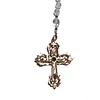 Rearview Mirror Car Rosary (One Decade) - Ornate Cross, Burgundy, Green, Clear