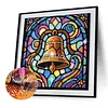 Cloche en vitrail en vitrail, kit sp&eacute;cial de drill diamant en forme 5d DIY 30x30cm