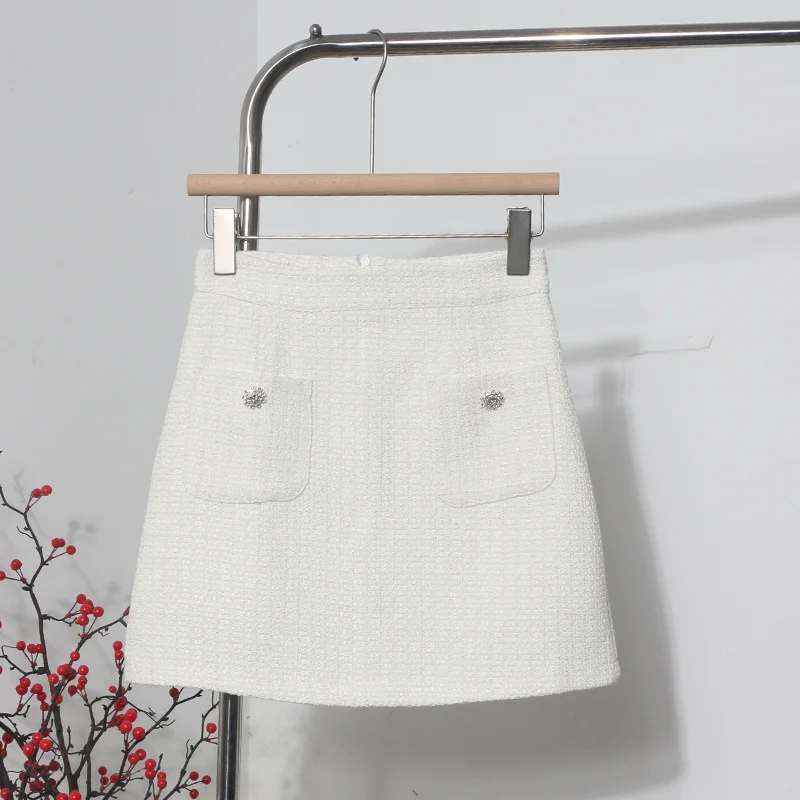 Nigikala Nigikala Goods Small Fragrant Wind Coarse Flowers A Short Skirt Women High Waist Thin Skinny Bag Hip Half-Body Skirt 8996