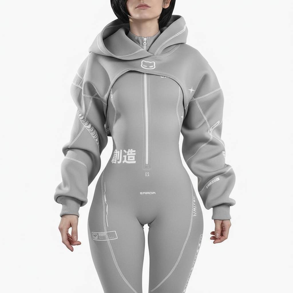 Cyberpunk Futuristic Mechanical Style Women's Sports Yoga Outfit Set