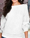 Plain Batwing Sleeve Knit Sweater