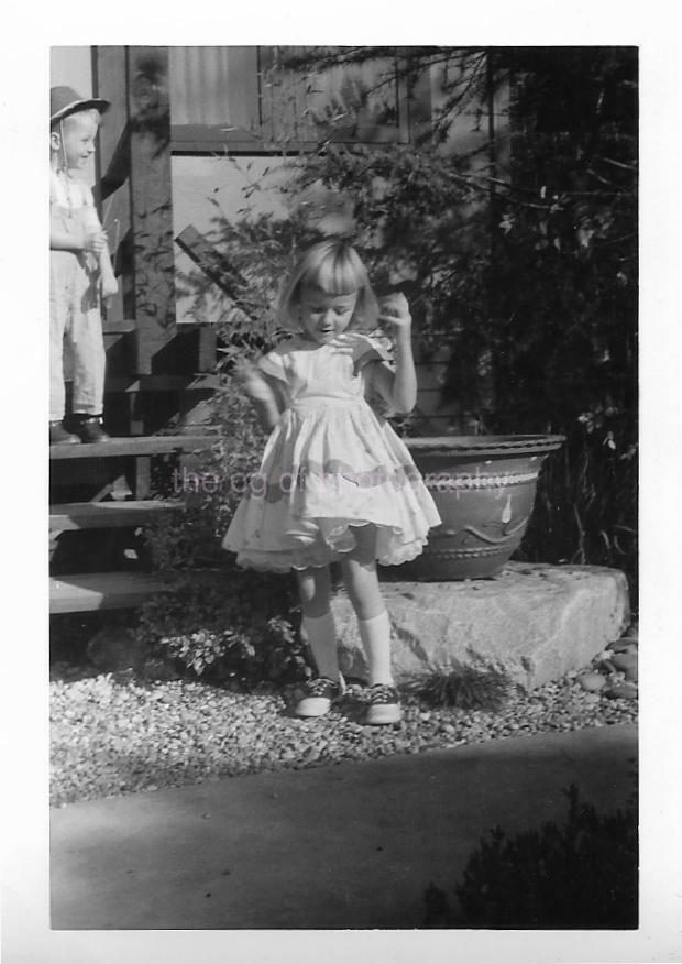 CHILDHOOD MOMENT Vintage FOUND Photo Poster painting bwOriginal Snapshot 12 7 E