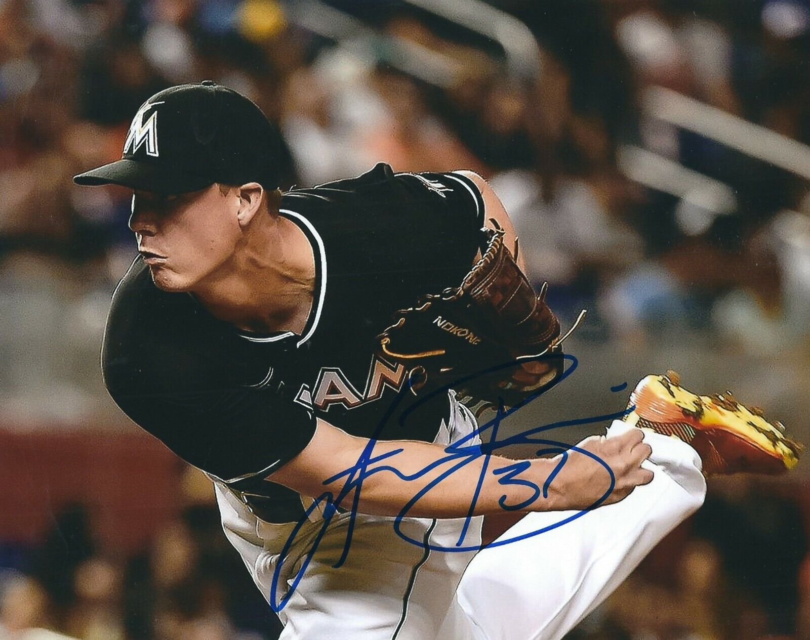 Autographed 8x10 AUSTIN BRICE Miami Marlins Photo Poster painting - COA