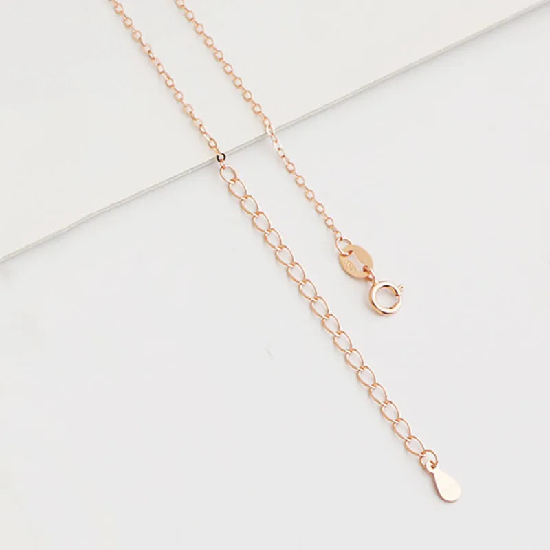 1 Piece 925 Sterling Silver 18K Gold Plated Rose Gold Plated White Gold Plated Cable Chain Thick 1mm 40cm 5.5cm Long