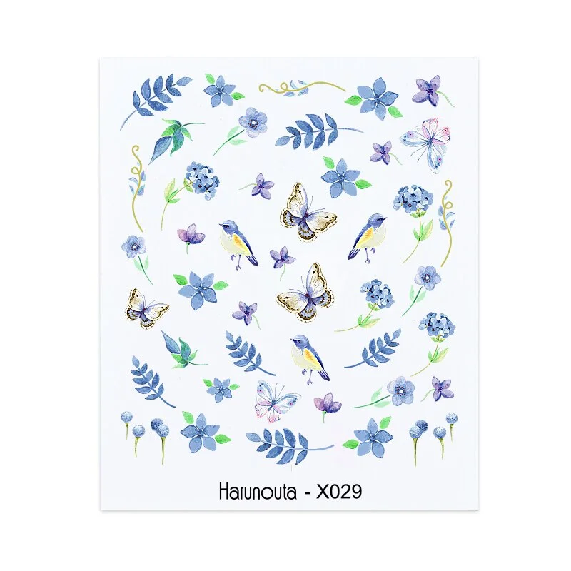 Black White Butterfly 3D Nails Sticker Geometry Decals Flower Gold DIY Decals Designs For Nail Art Manicures Decorations Salon