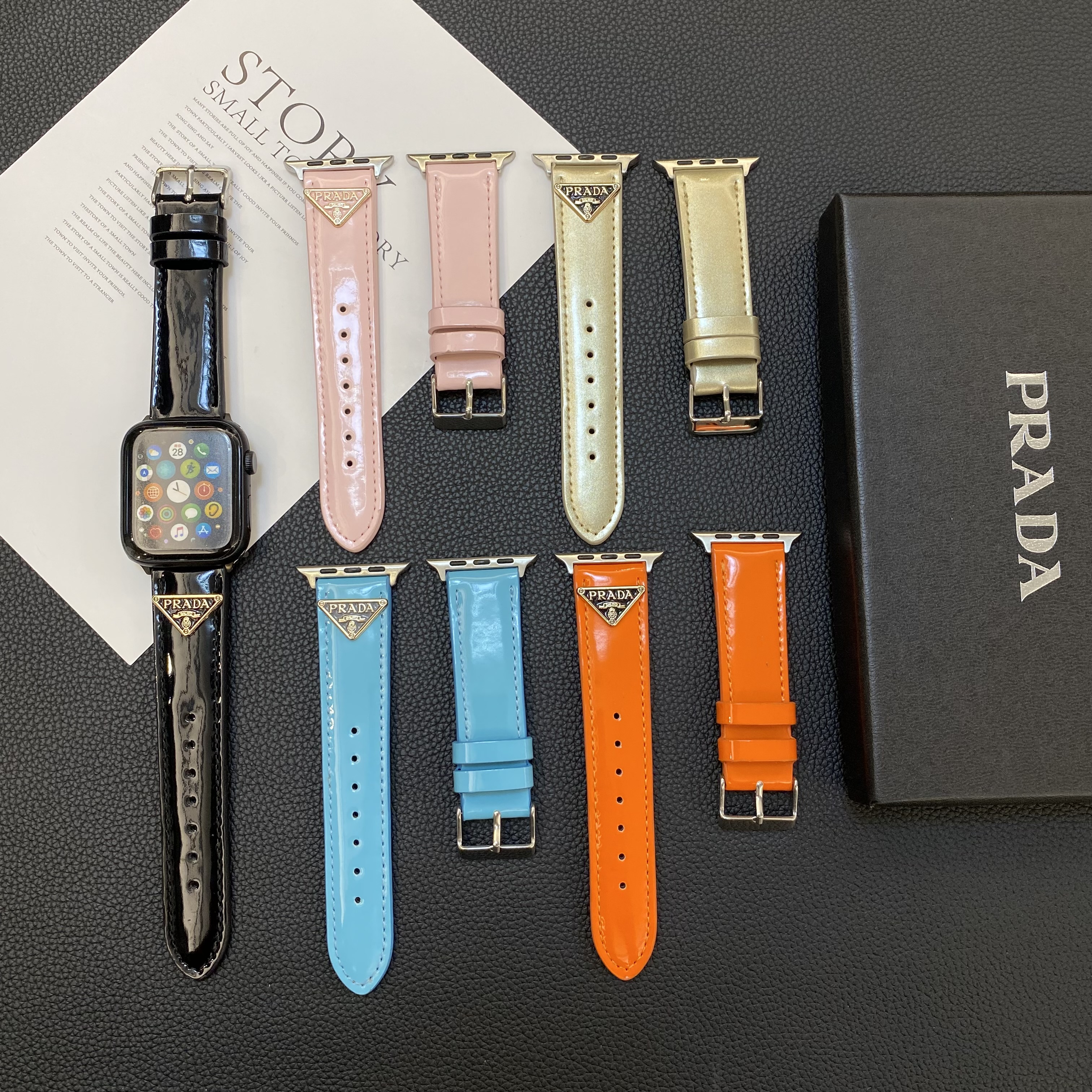 Prada Genuine Leather Apple Watch Replacement Strap Luxury