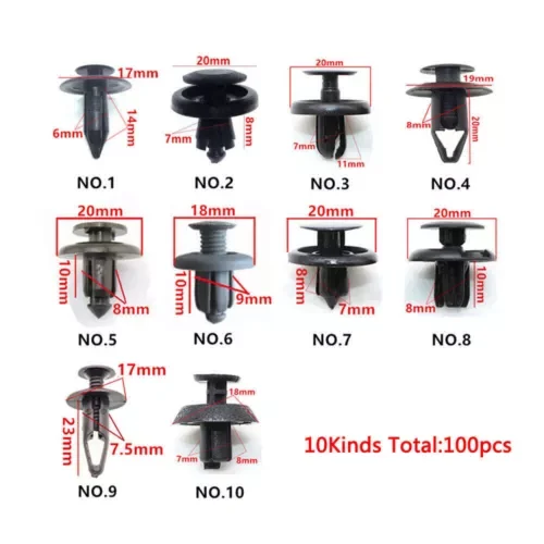 Dronehint 100x Trunk Screw Rivets Set Car Bumper Fender Plastic Fastener Clips Auto Parts (For: Acura) Parts