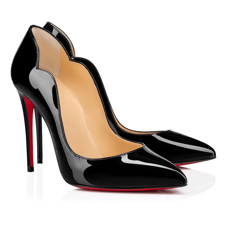 shoes, black pumps, red pumps, black and red heels, high heels