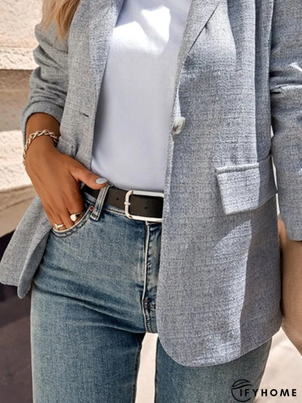 Loose Plain Casual Shawl Collar Blazer | IFYHOME