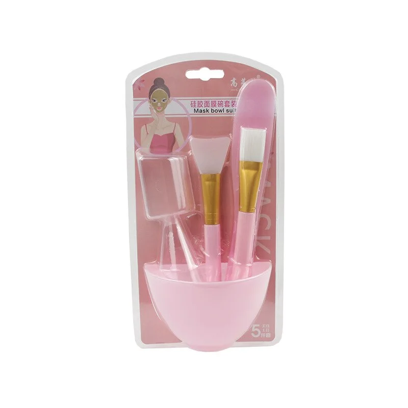 1set Portable DIY Mask Tools Non-toxic Silicone Bowl Brush Mud Stick Cup Spoon Kit Multi-functional Face Makeup Tools Durable