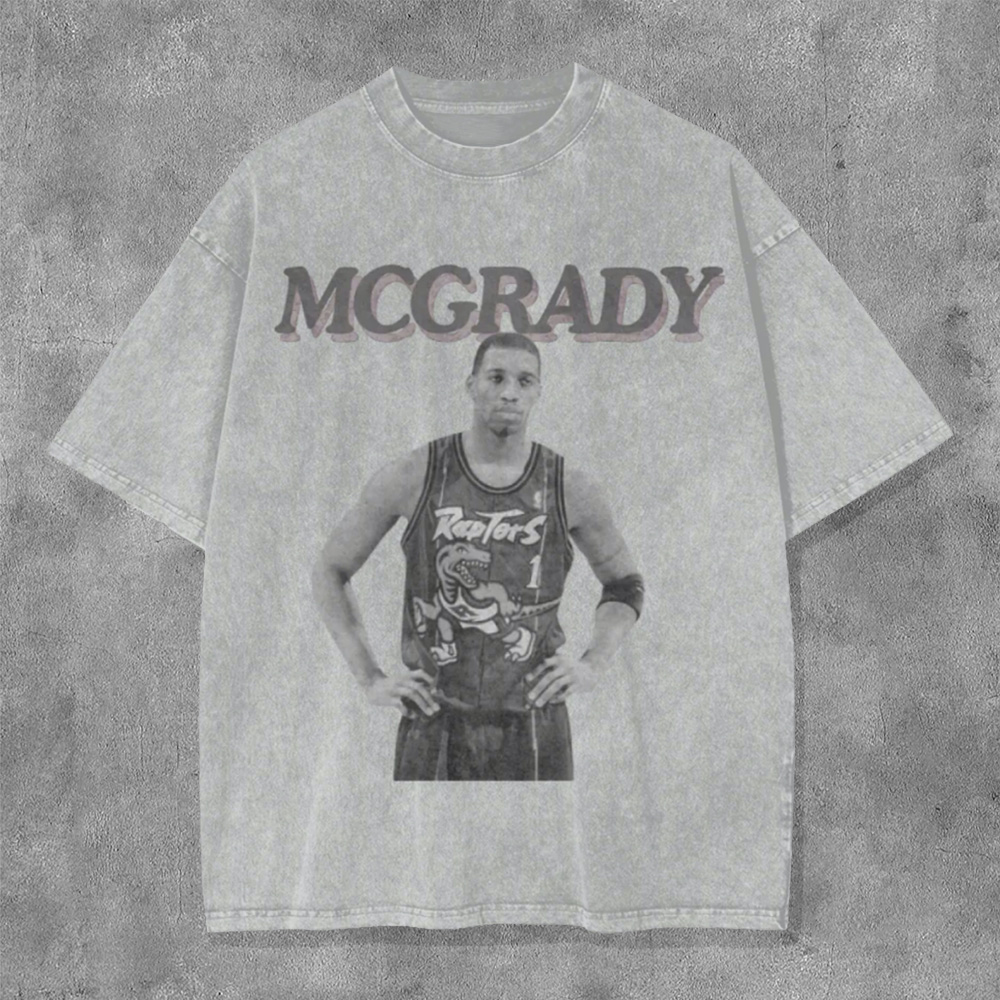 Mcgrady Washed Distressed Short Sleeve T-Shirt