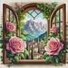 【Limited Stock Sale】Windows And Flowers-11CT Stamped Cross Stitch 50*50cm/19.69*19.69in