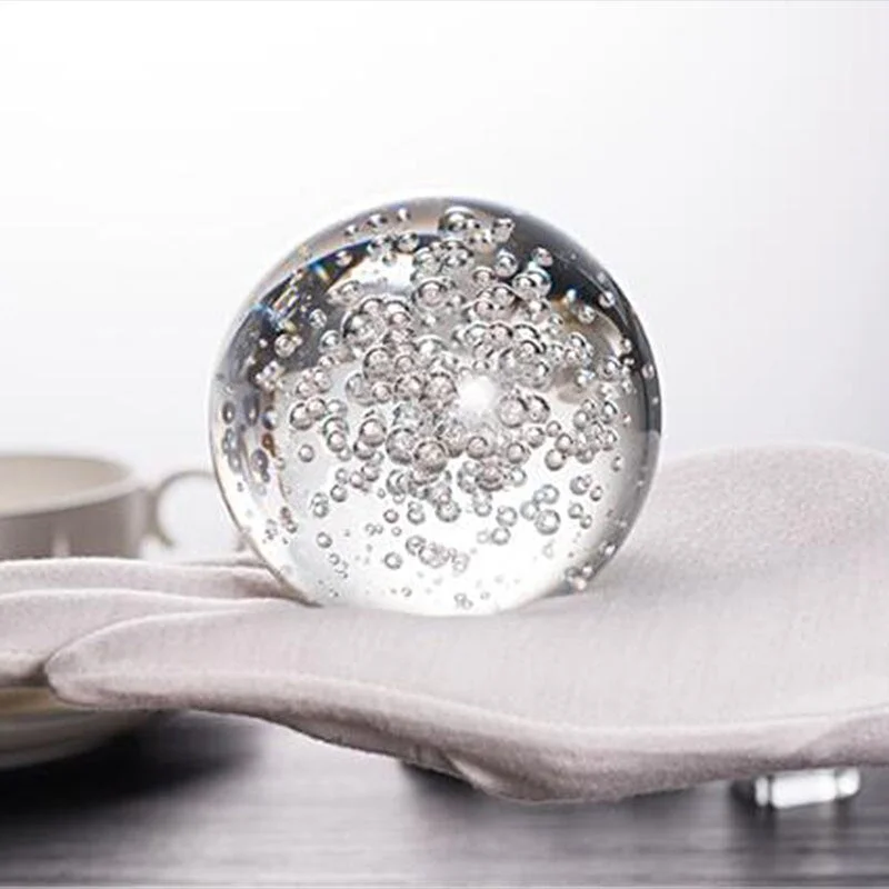 Clear Bubble Glass Ball Feng Shui Magic Crystal Sphere Bedroom Desktop Home Decor Ornaments Figuras De Cristal Decorativas