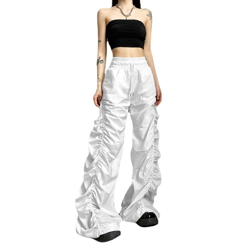Uveng 2023 Summer Women's New Fashion Street Pat High Waist Raised Hips Loose Trousers With Casual Trousers