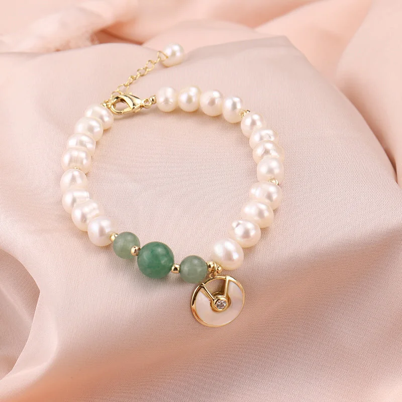 Snail shell Pearl agate bracelet