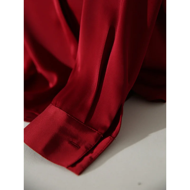 Uveng Uveng Red Dingy Shirt Long Sleeve Commuting Professional Blouse Spring And Autumn Anti- Wrinkling Temperament Shirt Summer